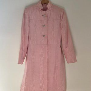 Vintage Pink Moiré 1960s Coat With Matching Dress